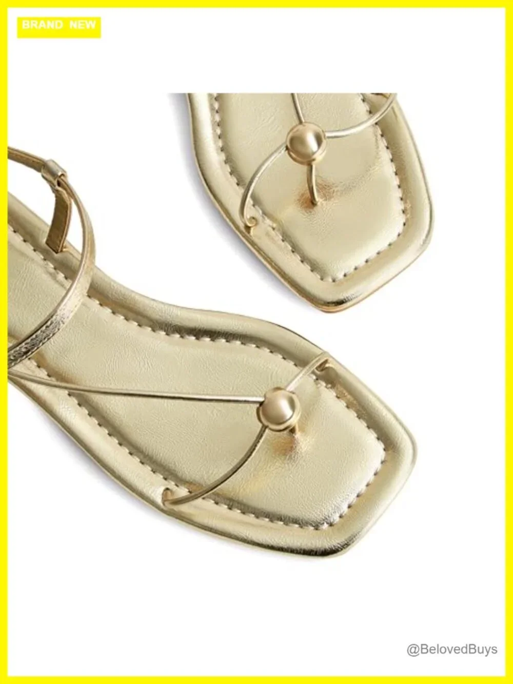 Women's Strappy Flat Sandals Square Toe Slingback Dressy Beach Slides